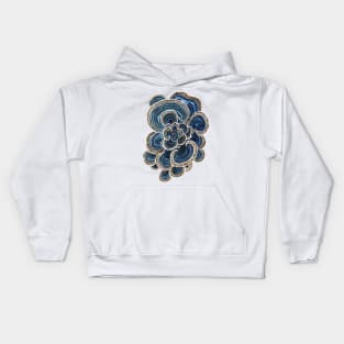 Blue Trametes Mushroom Kids Hoodie